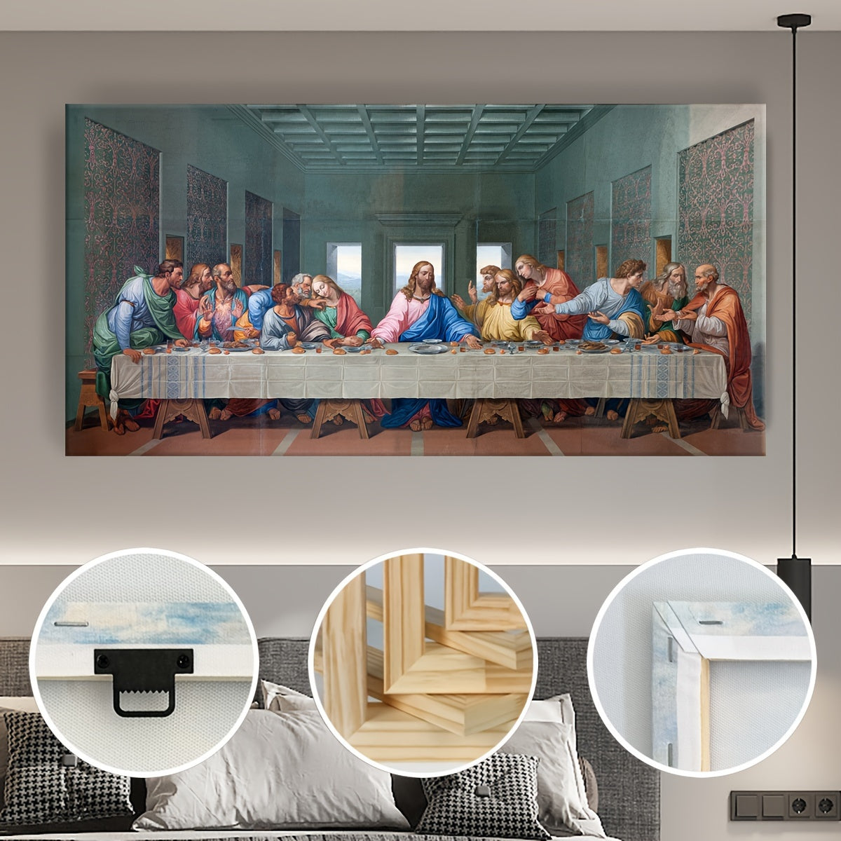 1pc Vintage Style Last Supper Reproduction Canvas Wall Art