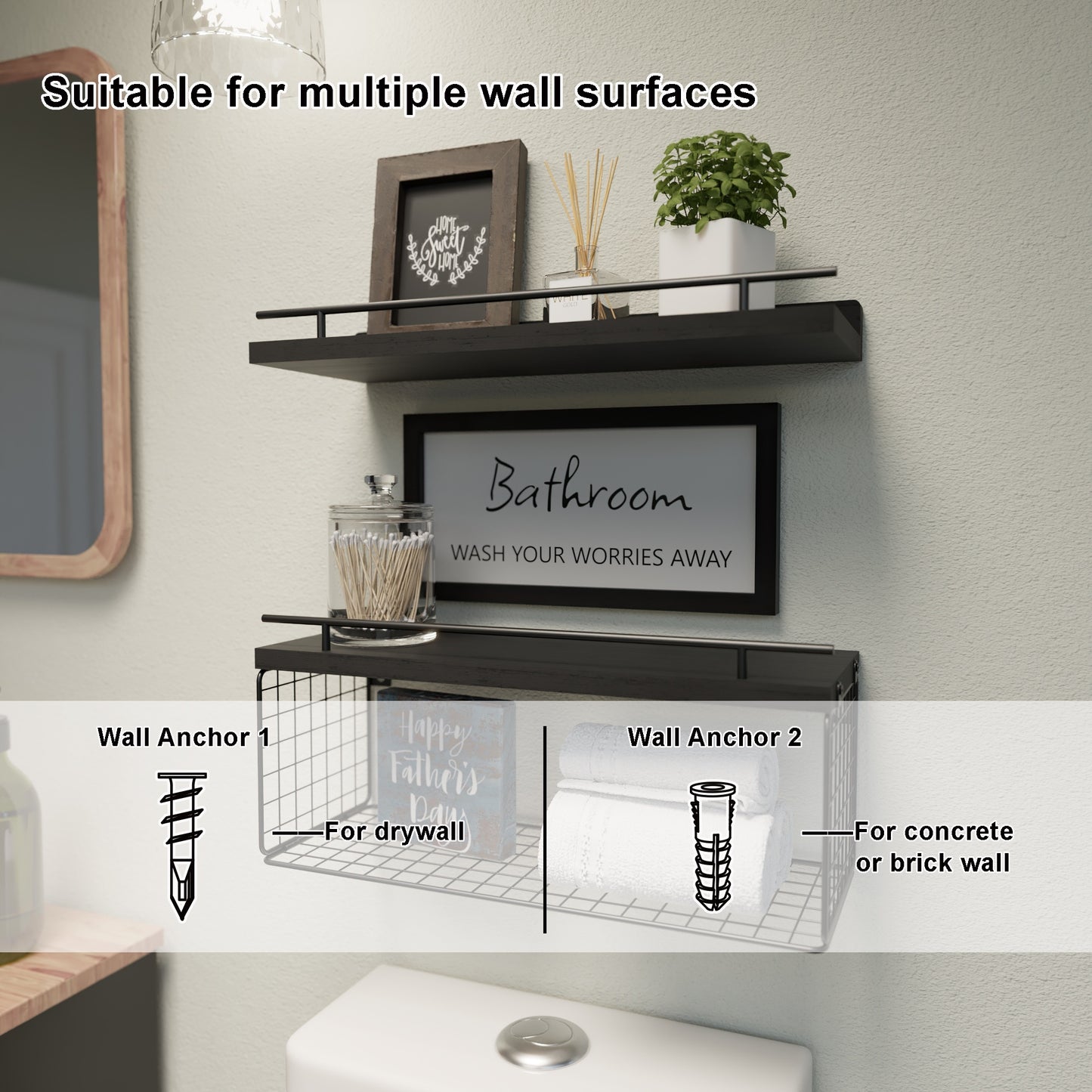 Floating Shelves For Bathroom Wall Decor