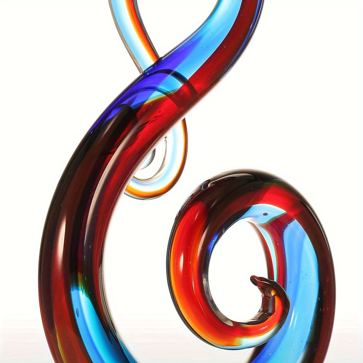 14" ×7.5" Multicolor Music Note Glass Sculpture