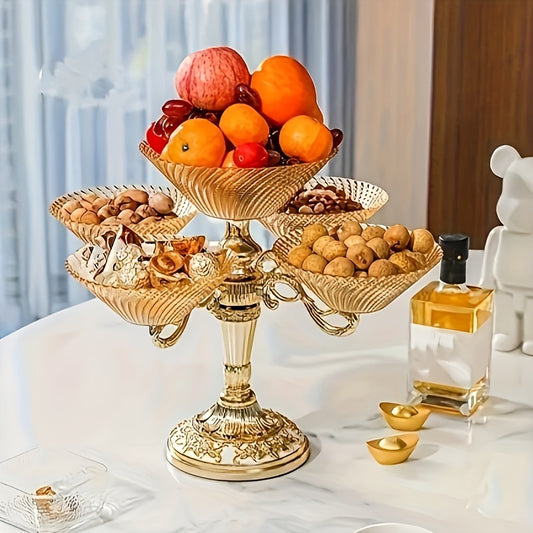 European-Style Luxury Rotating Fruit Basket, High-End Multi-Tier