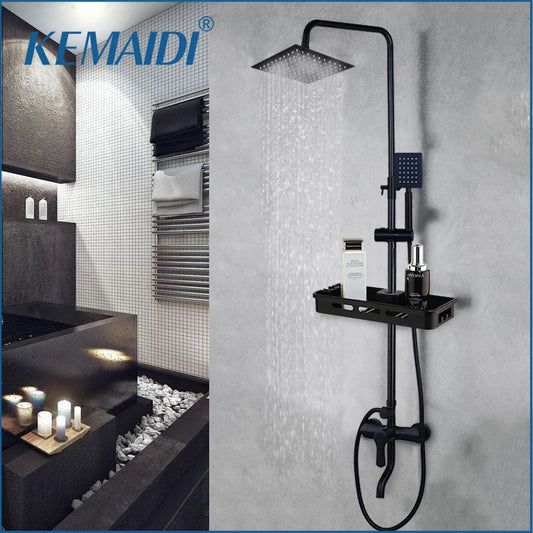 Bathtub Shower Mixer Faucet & Storage Shelf