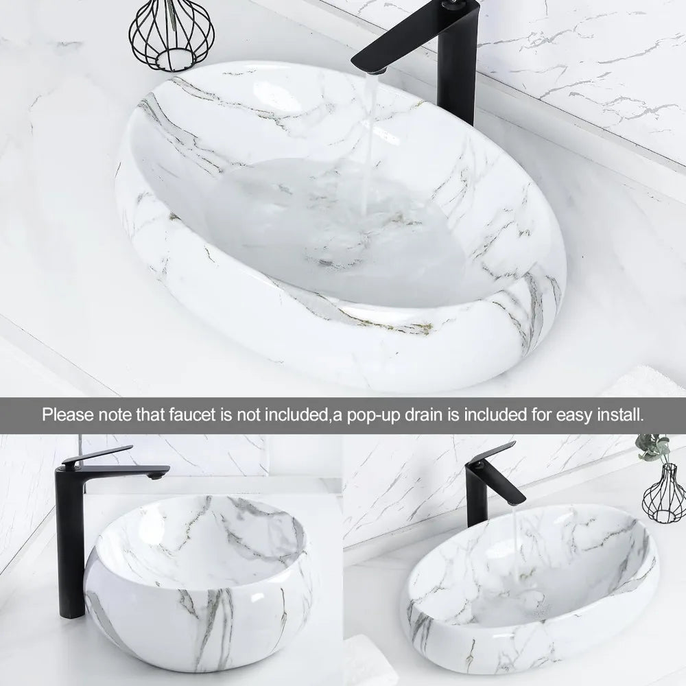 Above Counter Countertop Bathroom Vessel Sink Oval