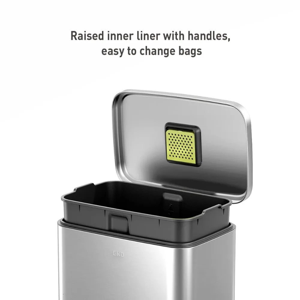 Brushed Stainless 50 Liter/13.2 Gallon Step Trash Can