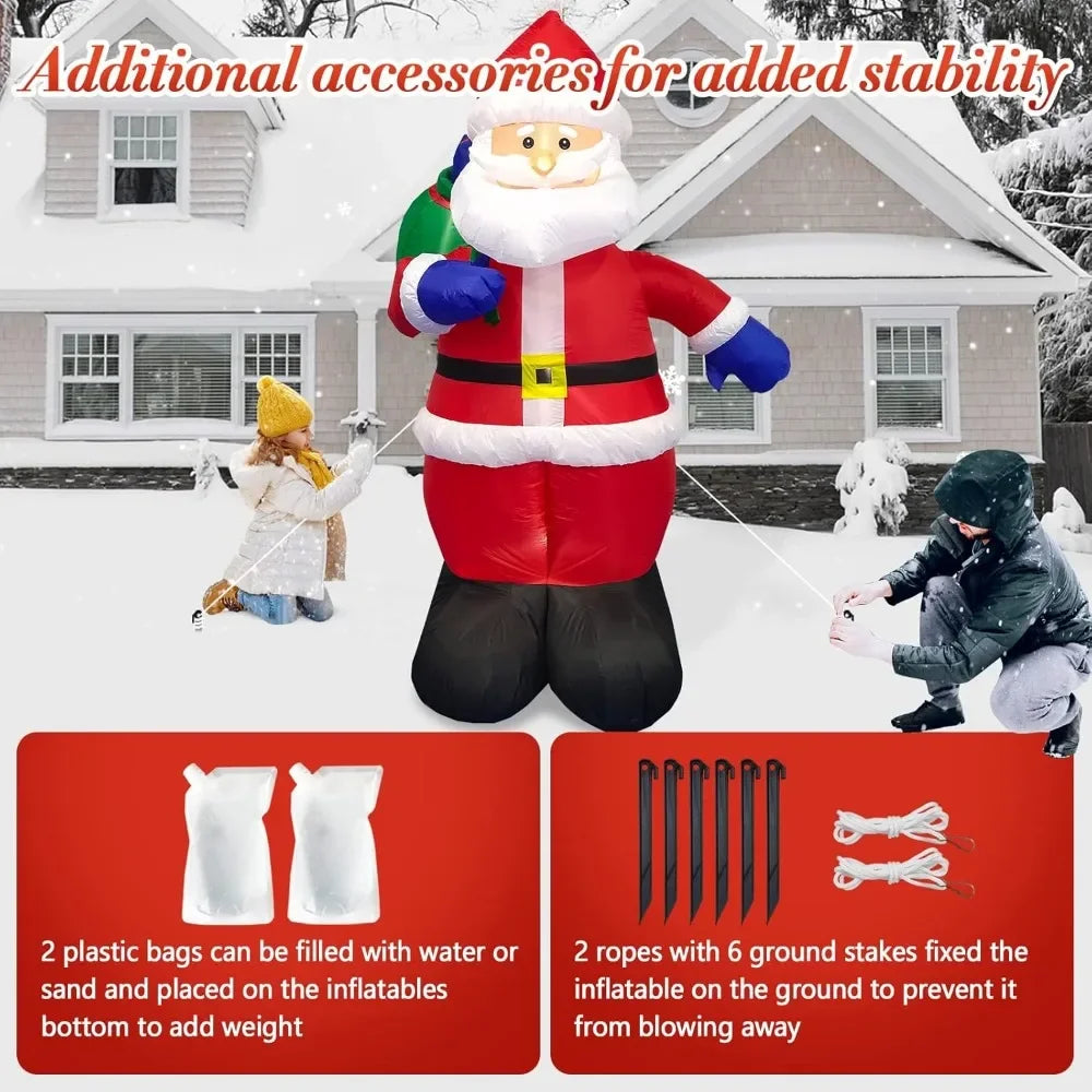 Santa Outdoor Claus with Gift Bag, Inflatables