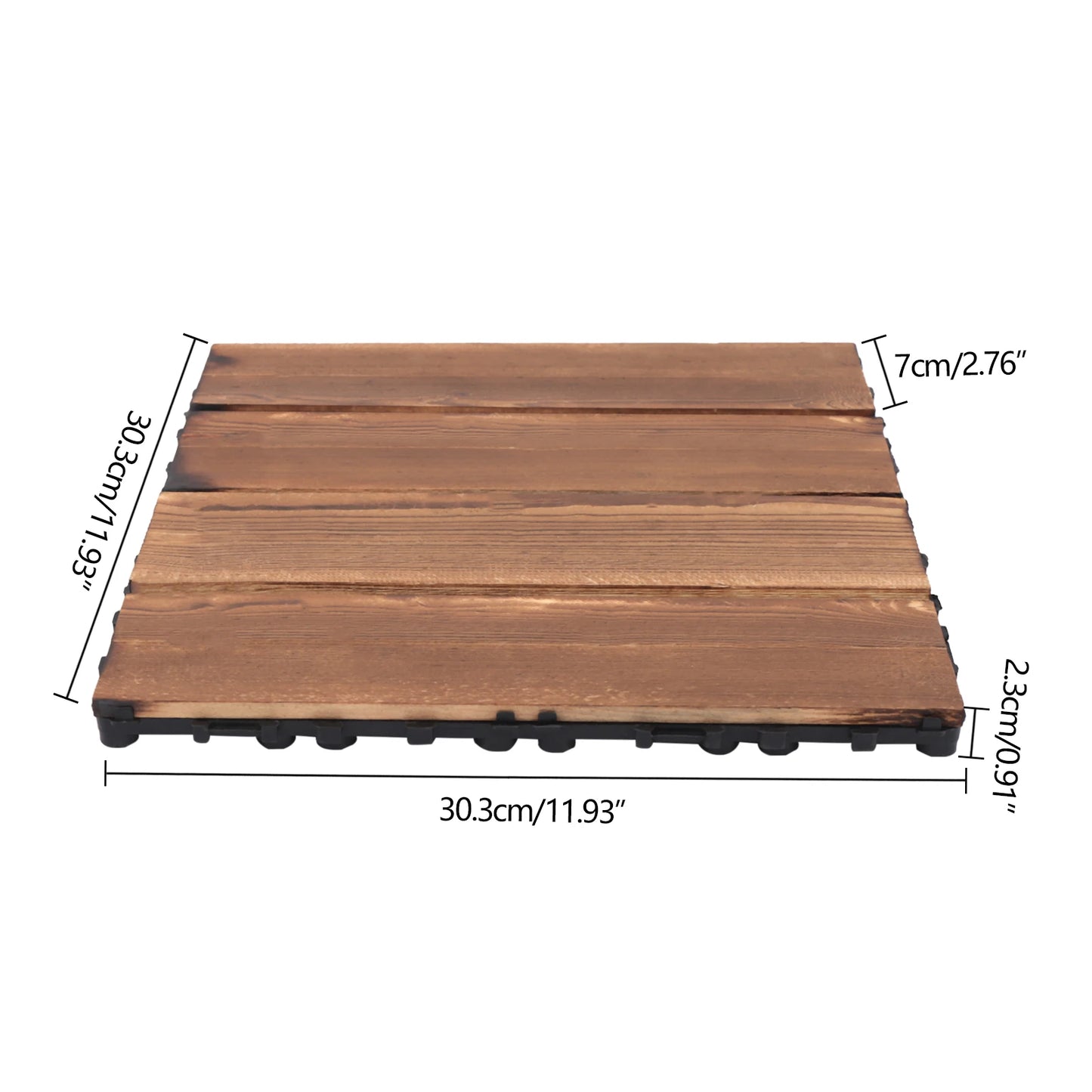 36 Pack Hardwood Interlocking Patio Deck Tiles