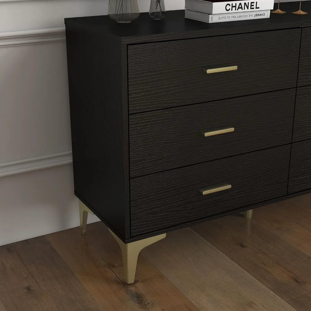 Dressing Table Modern 6 Drawer Wood