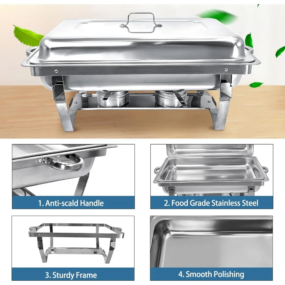 2 Pack Stainless Steel Chafing Dishes