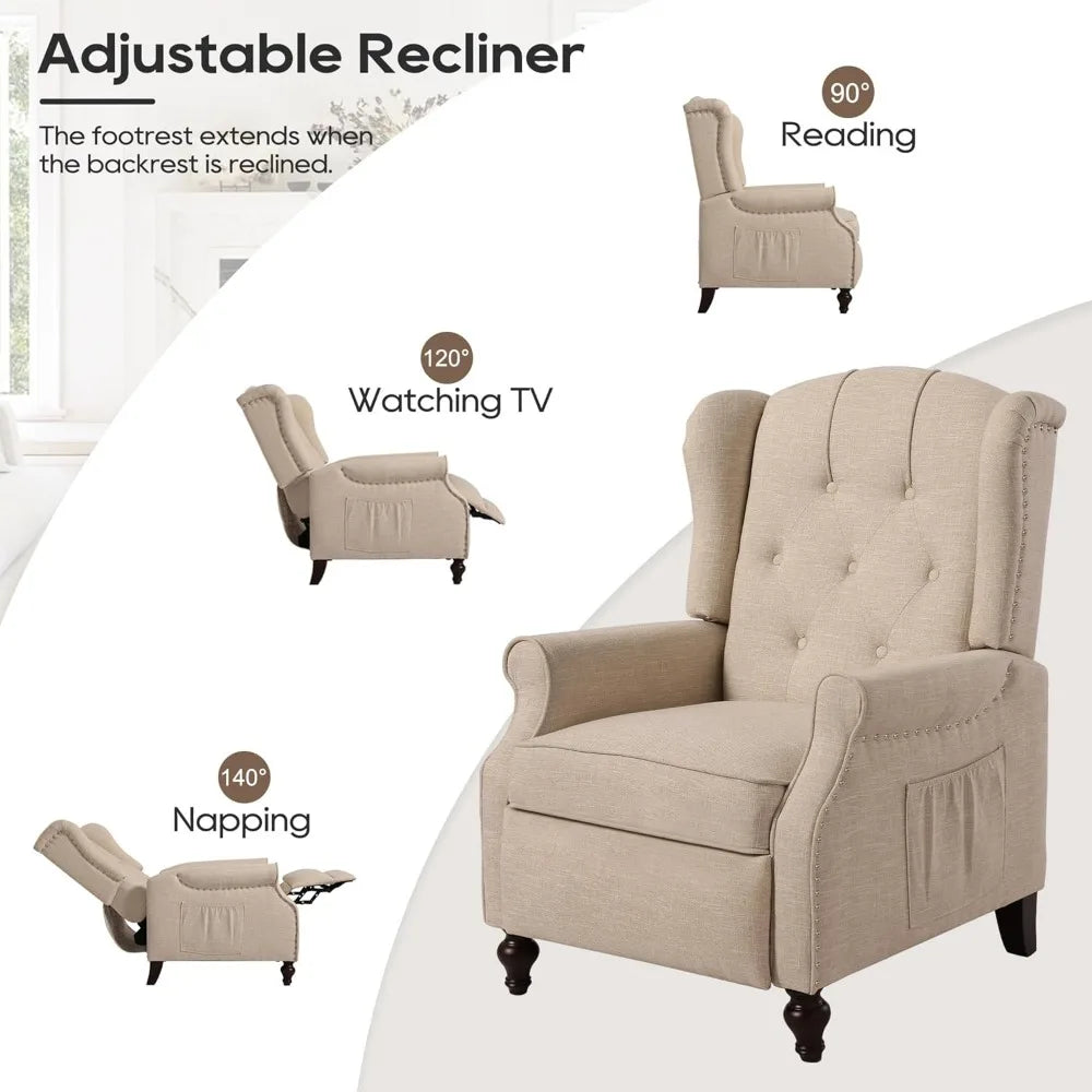 Wingback Recliner Chair with Massage and Heat