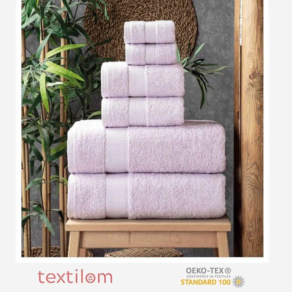 100% Turkish Cotton 6 Pcs Bath Towel Set