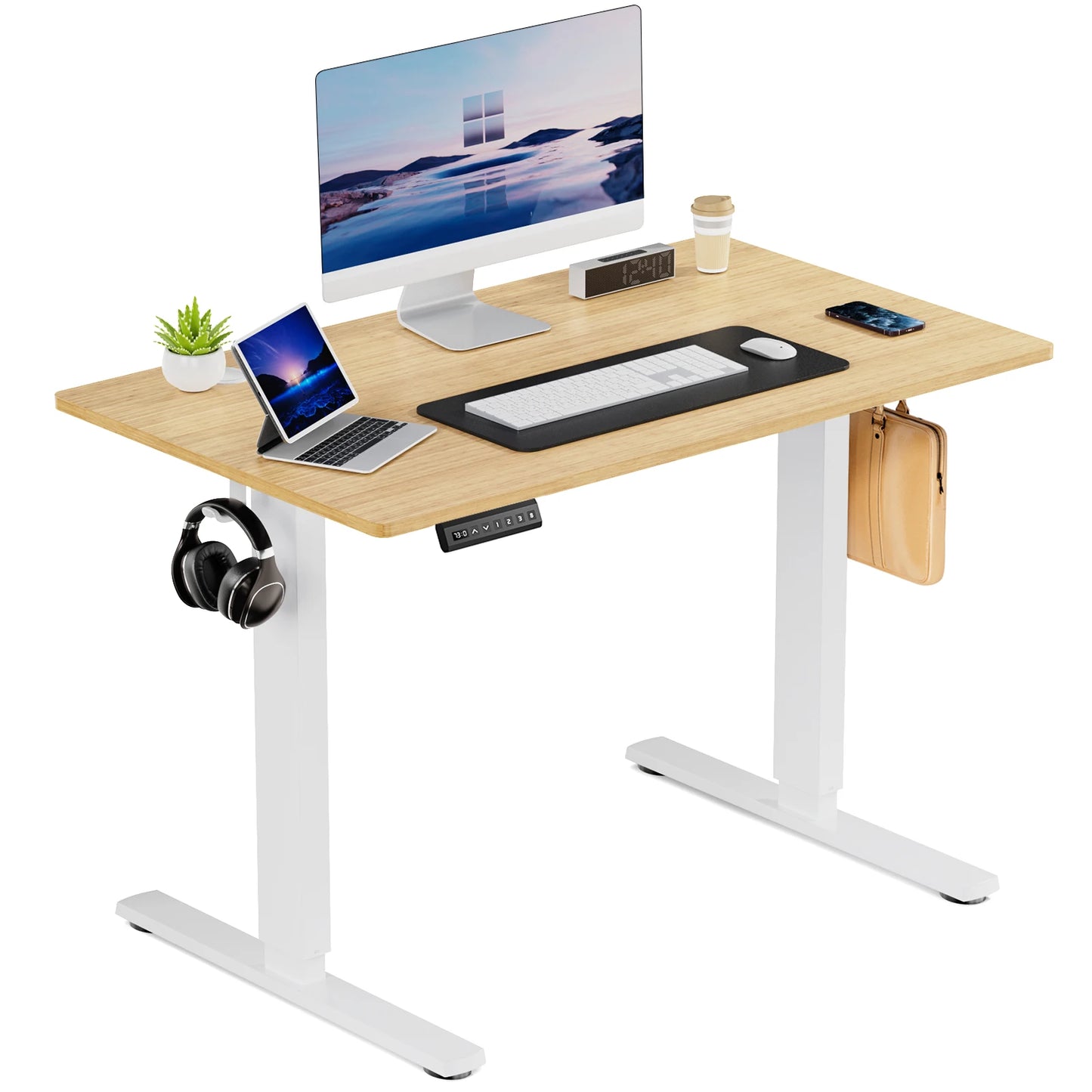 JHK Electric Adjustable 40x24 Inch Stand-Up Sit-Stand Workstation