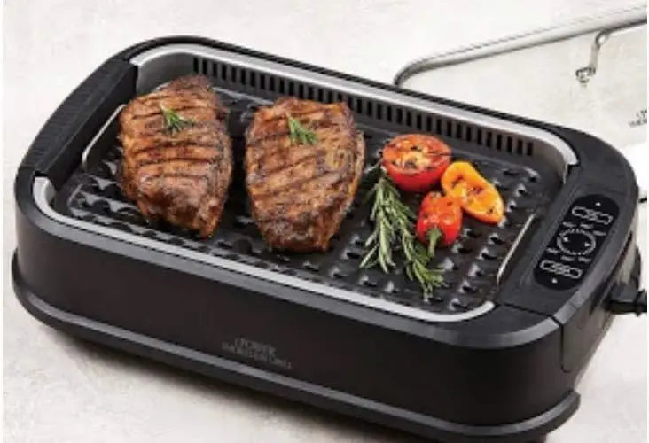 Smokeless Indoor Electric Grill With Tempered Lid