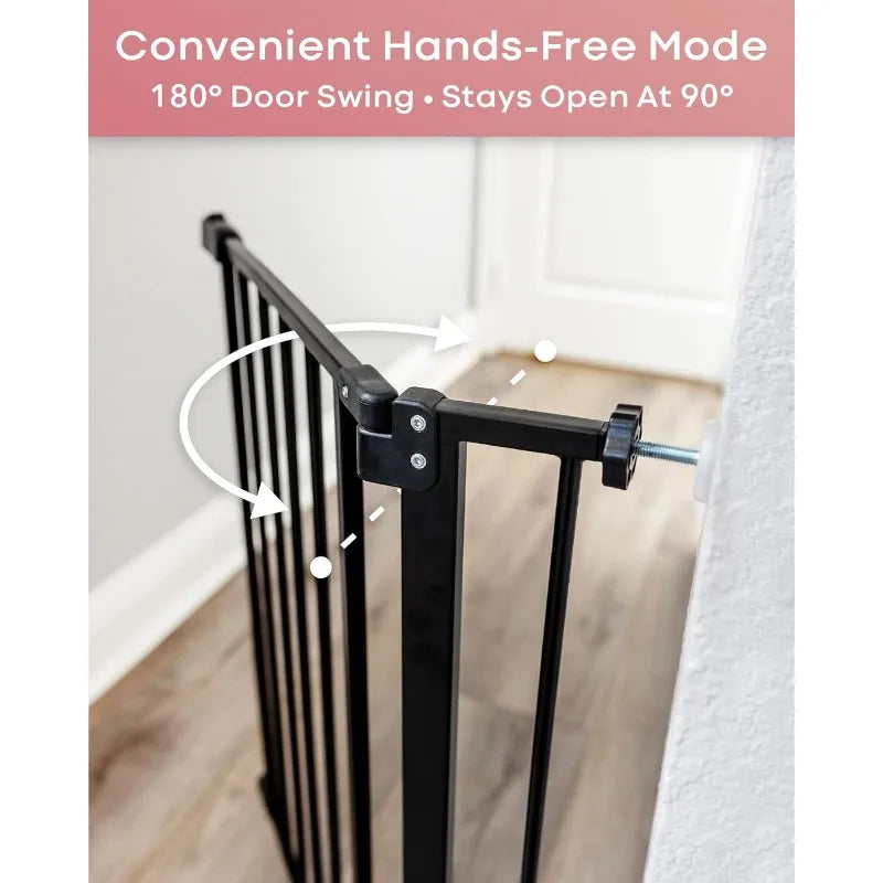 Wide Baby Gate for Stairs, Dual Lock