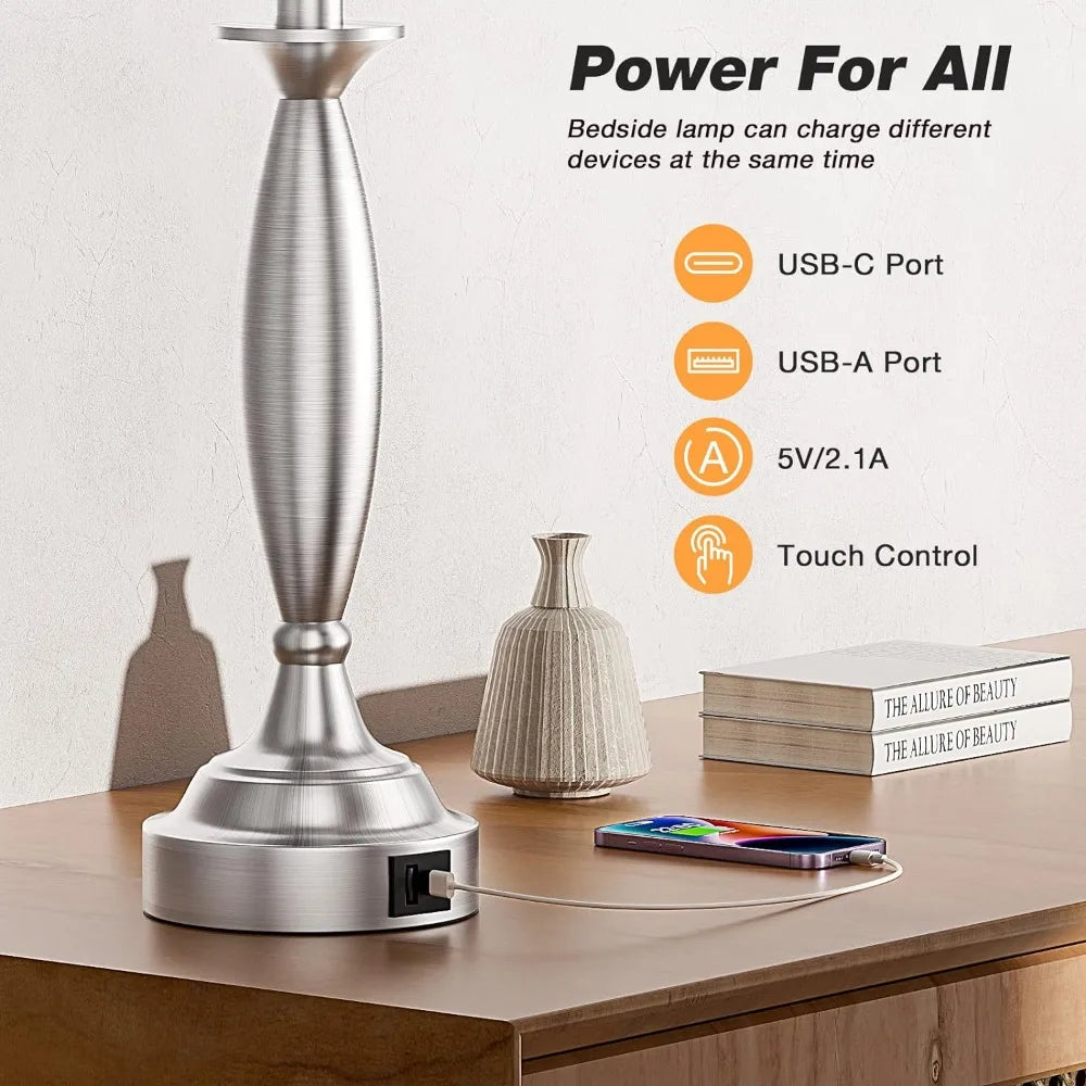 Touch Control 3-Way Dimmable Nightstand Lamps