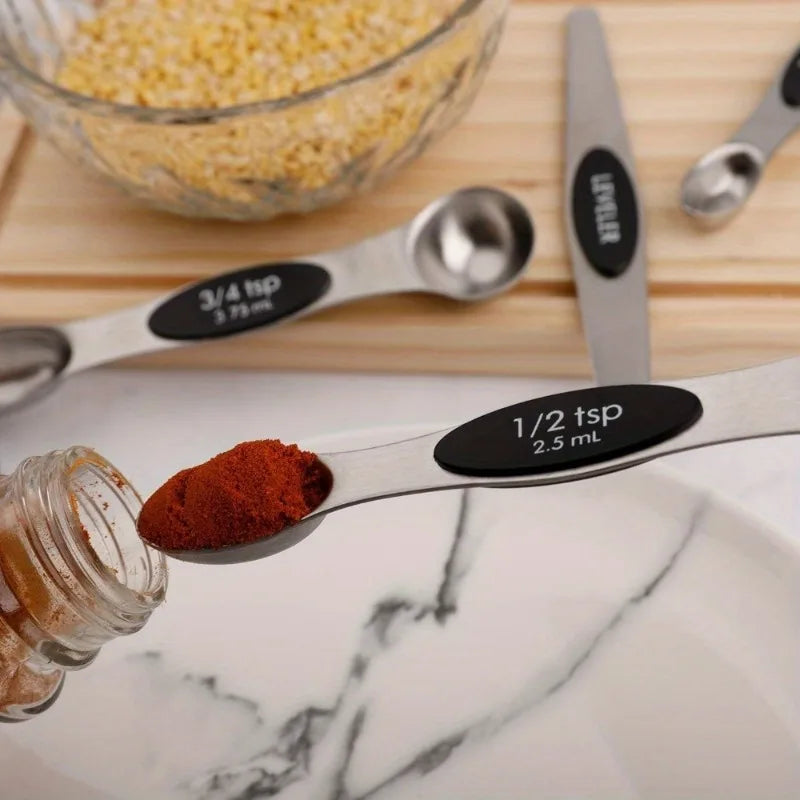 Magnetic Measuring Spoons Set of 6 Stainless Steel