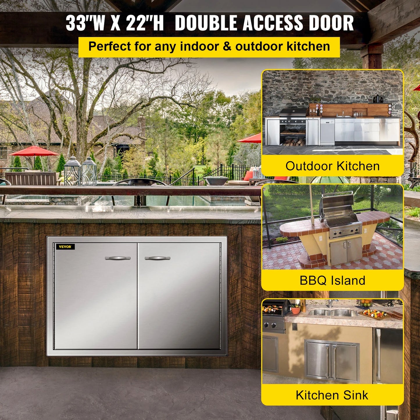 BBQ Access Door Double Outdoor Kitchen Doors