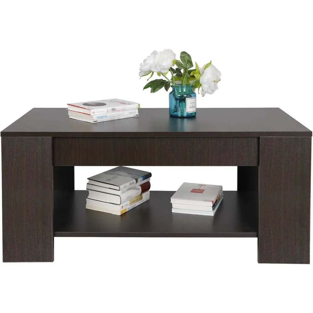 Modern Lift Top Coffee Table w/Hidden Compartment