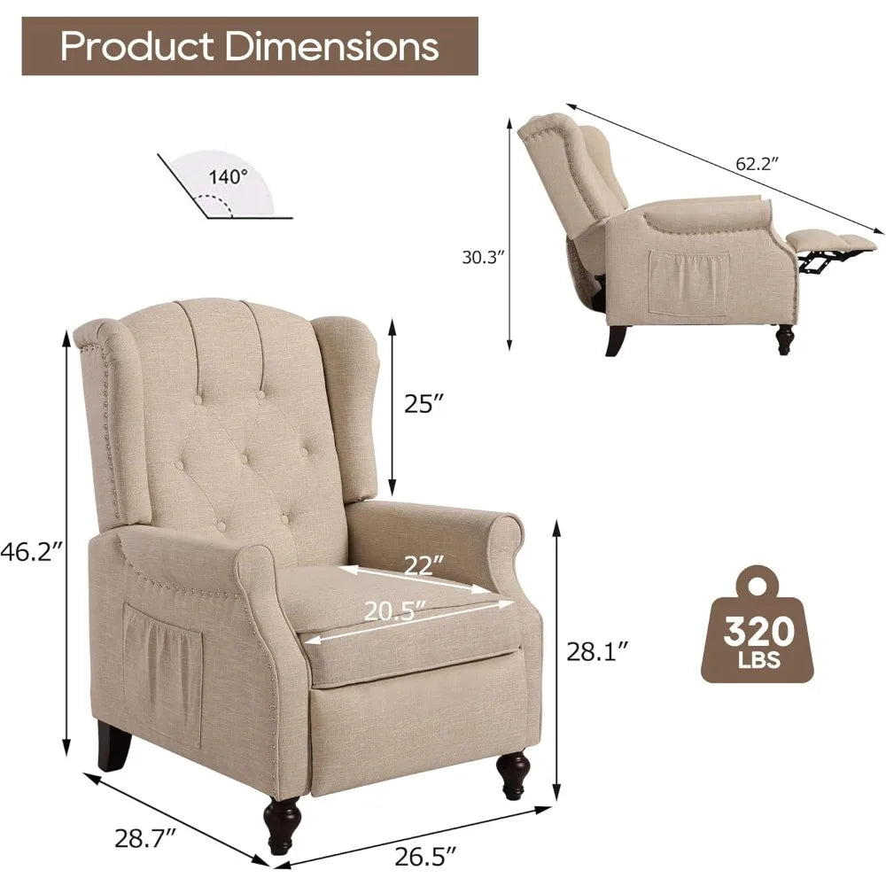 Wingback Recliner Chair with Massage and Heat