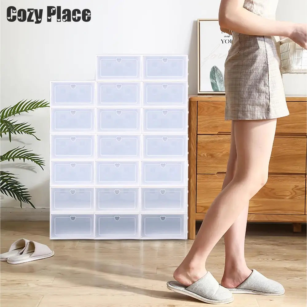 20pcs Stackable Plastic Shoe Case Rack