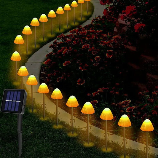 LED Solar Mushroom String Lights