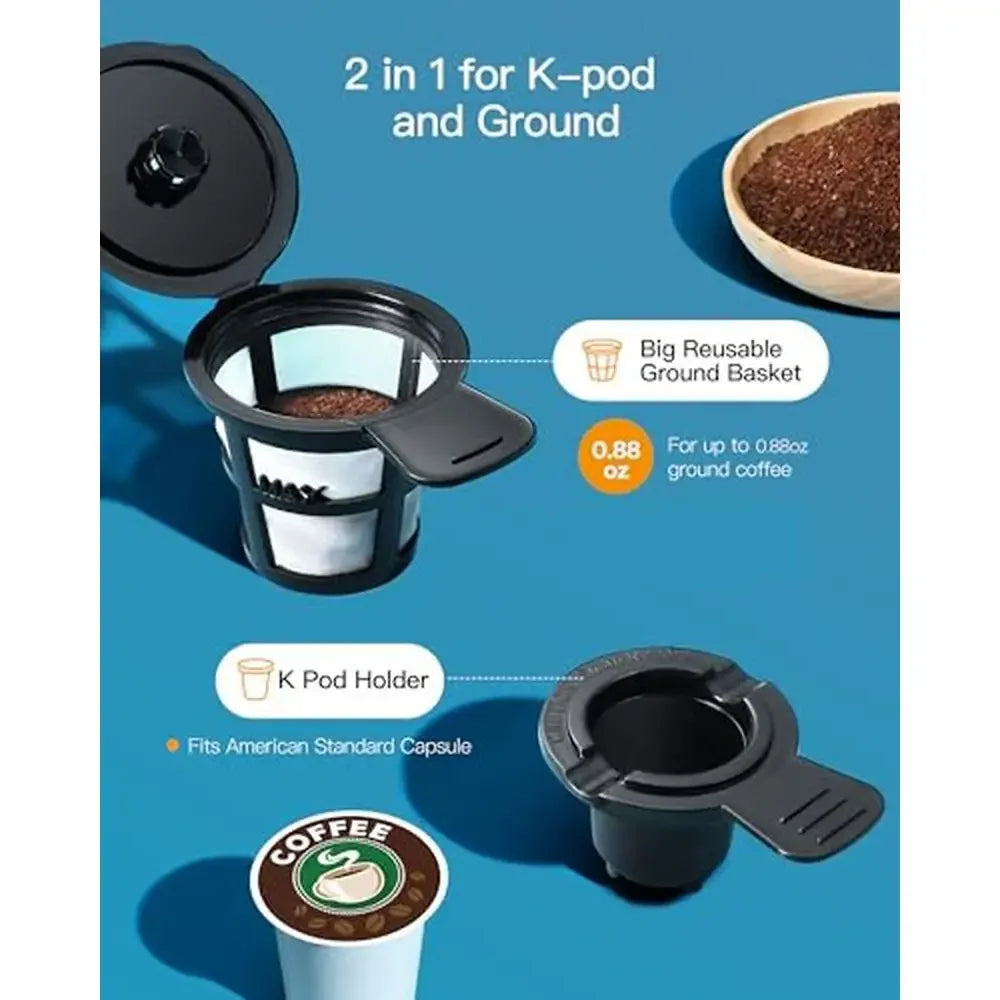 Single Serve Iced Hot Coffee Maker Ground Filter