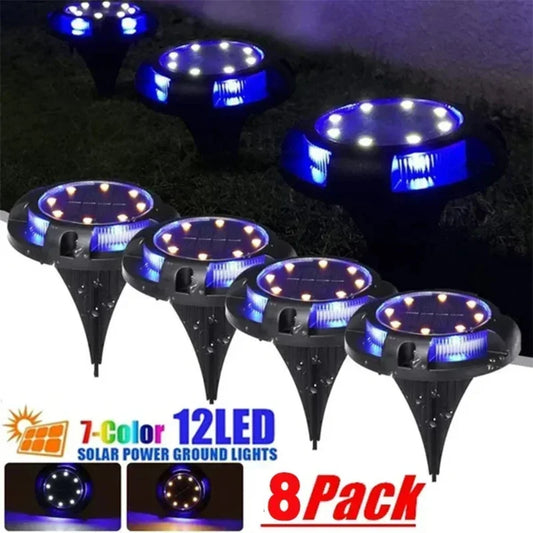 Energy-saving, Bright 12 LED Solar-Powered Disk Light