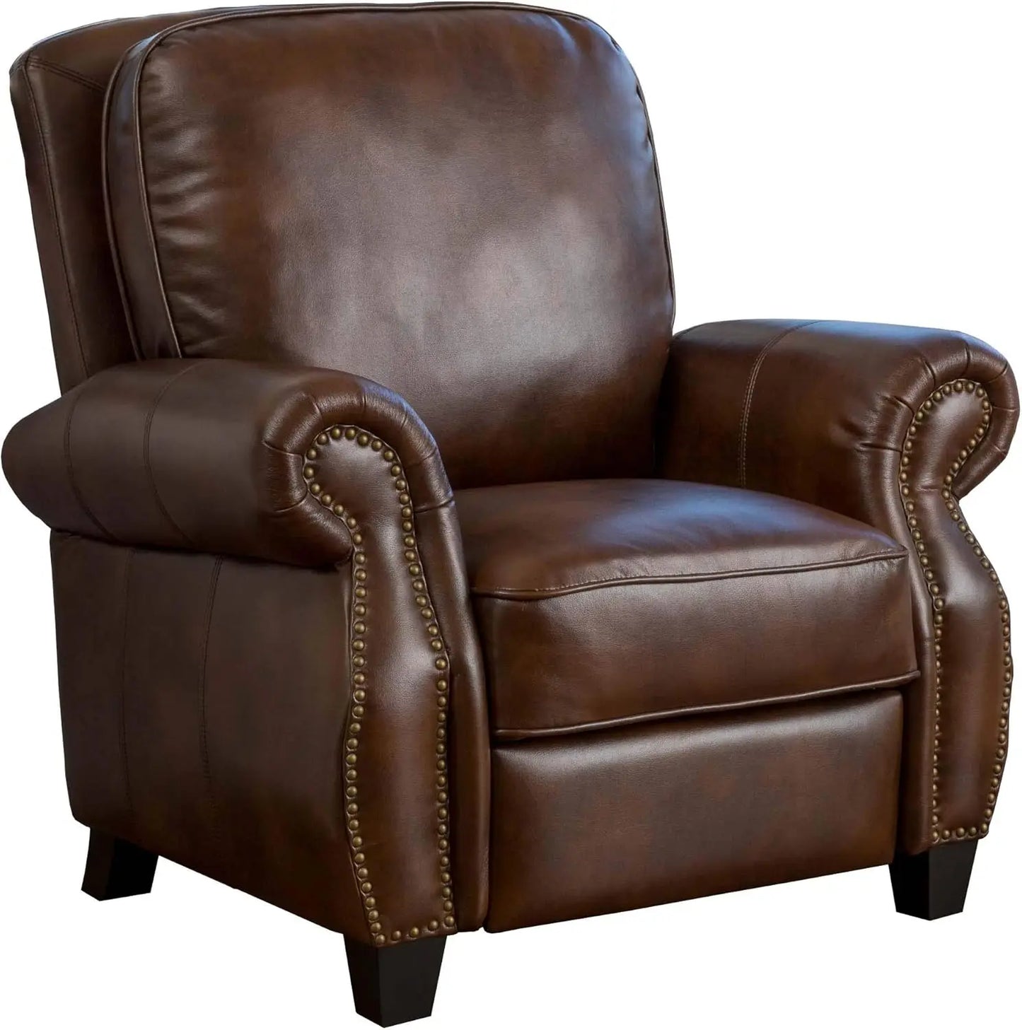 PU Push Back Recliner, 2-Tone Brown