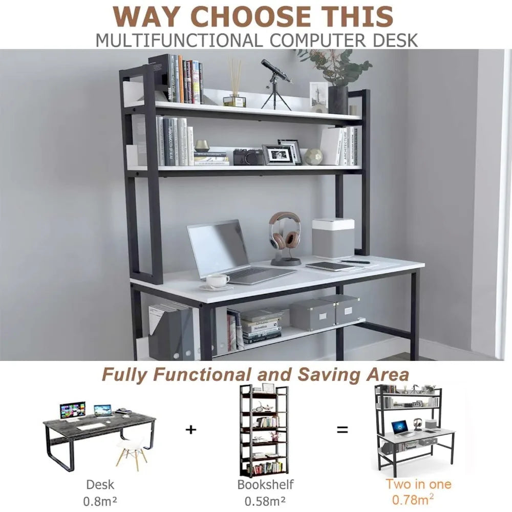 Computer Desk with Hutch and Bookshelf