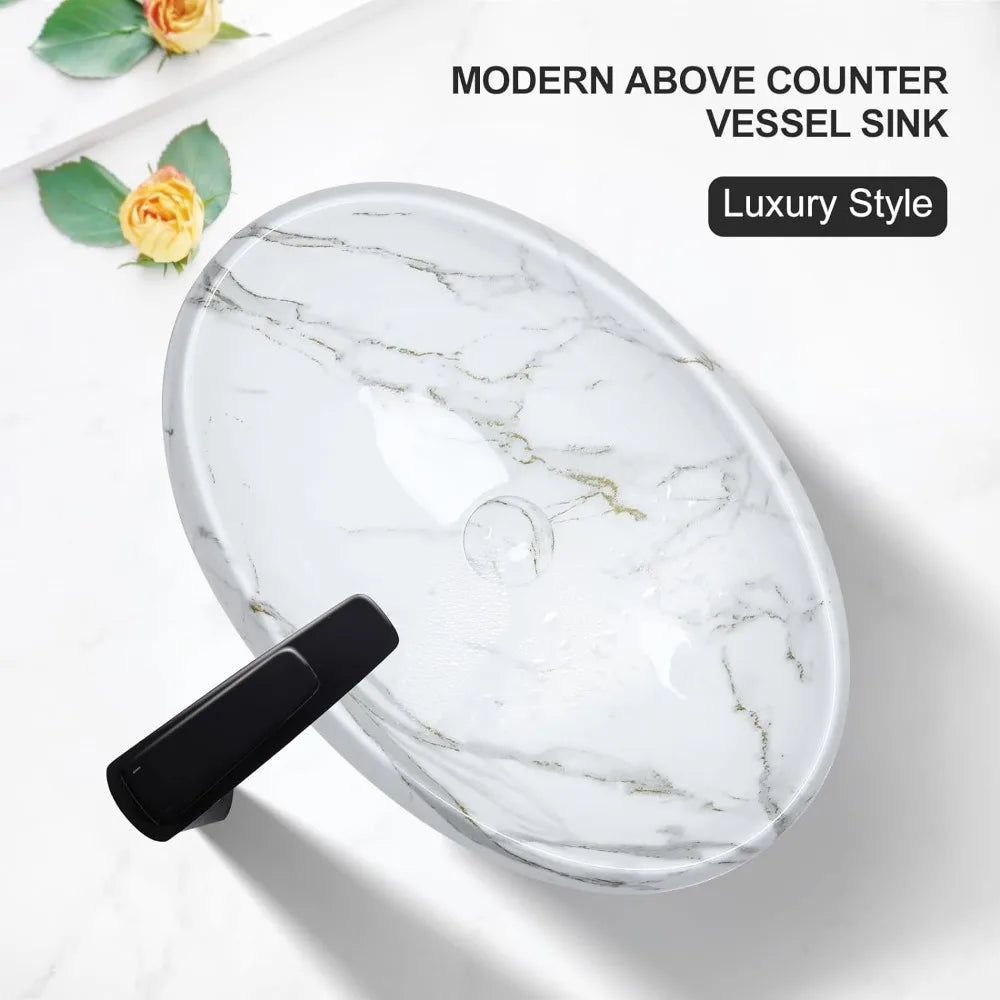 Above Counter Countertop Bathroom Vessel Sink Oval