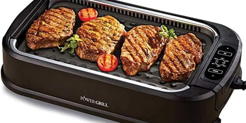 Smokeless Indoor Electric Grill With Tempered Lid