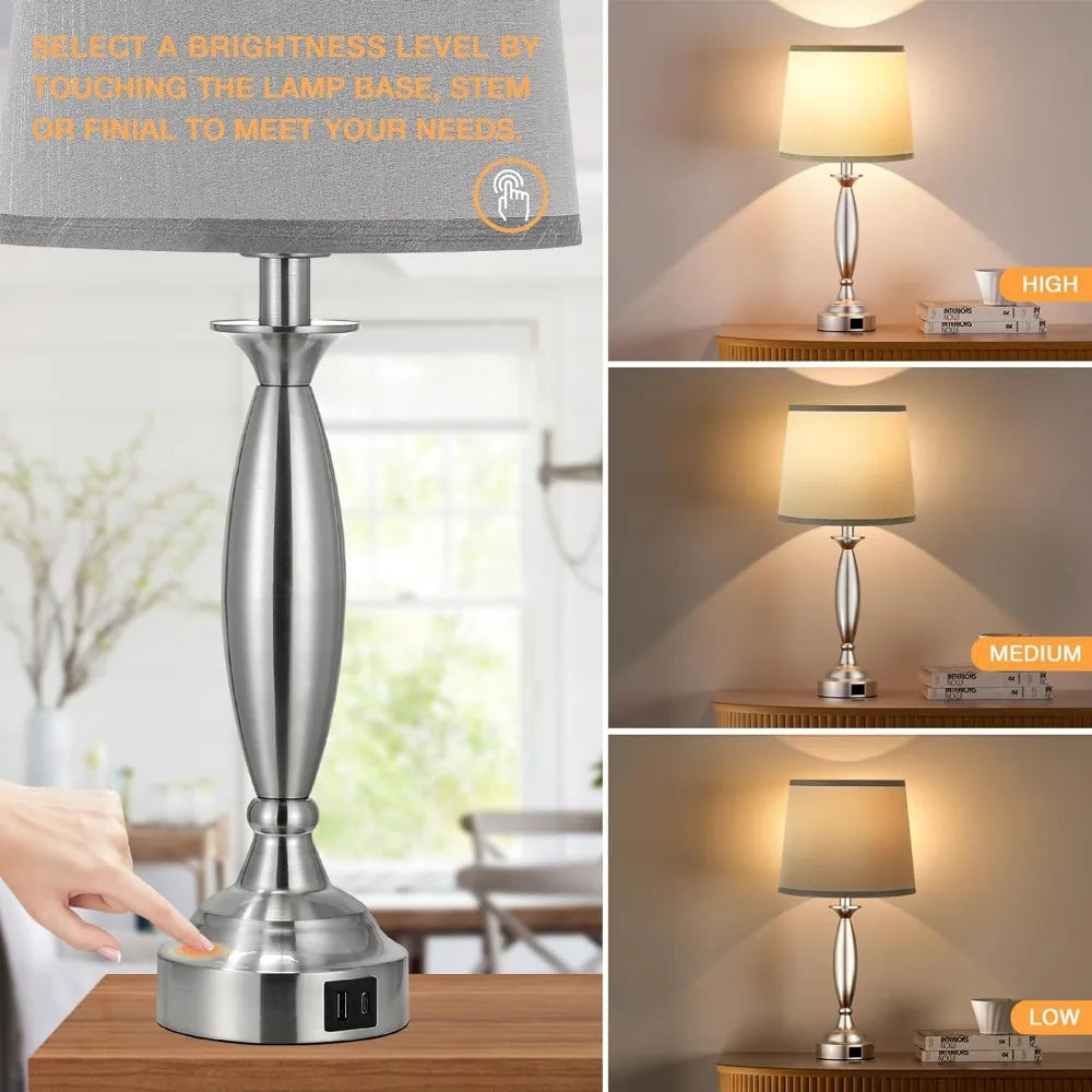 Touch Control 3-Way Dimmable Nightstand Lamps