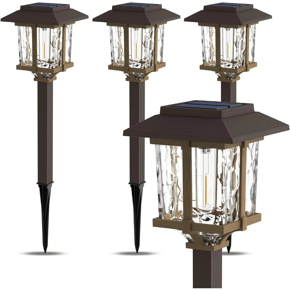 Solar Outdoor Garden Lights with Metal Glass