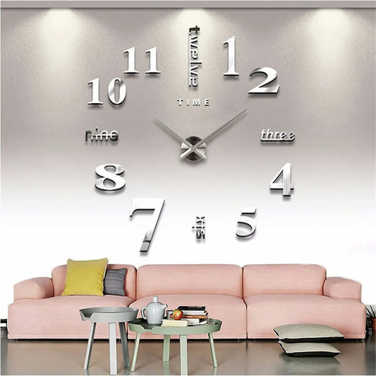 Creative DIY 3D Wall Clock Mirror Wall Stickers