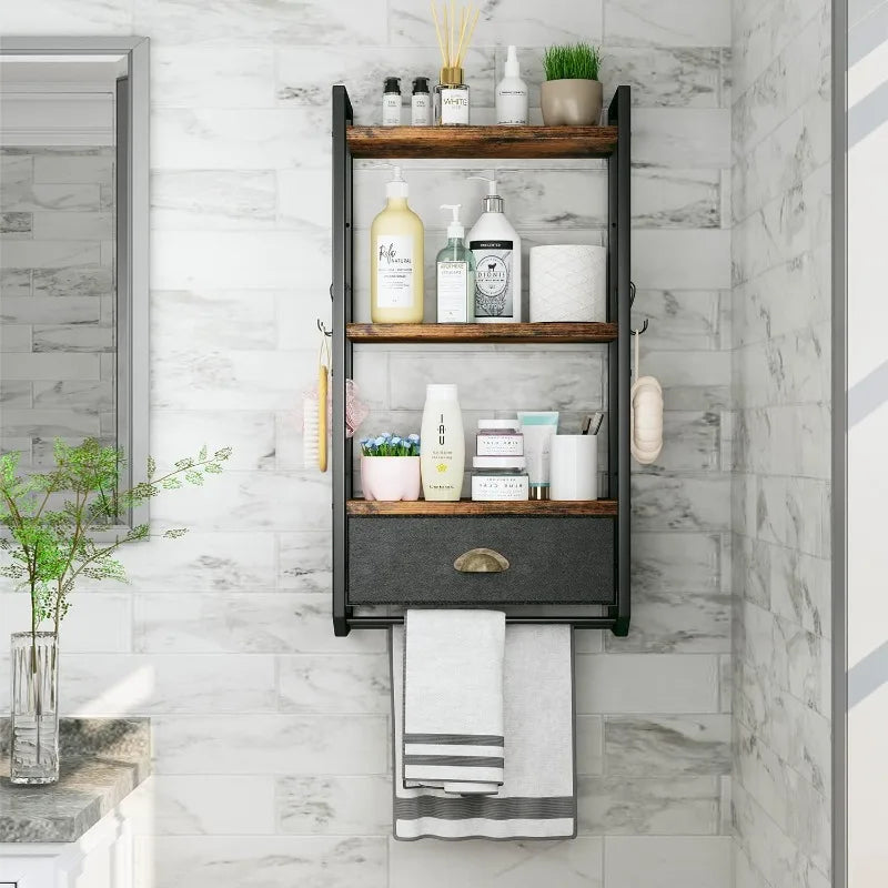 Bathroom Storage Organizer Wall Mounted, 3 Tier