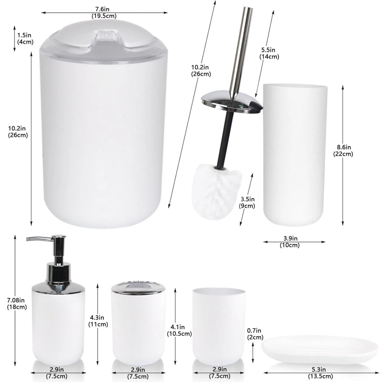 6-Piece Bathroom Accessories Bathroom Ensemble