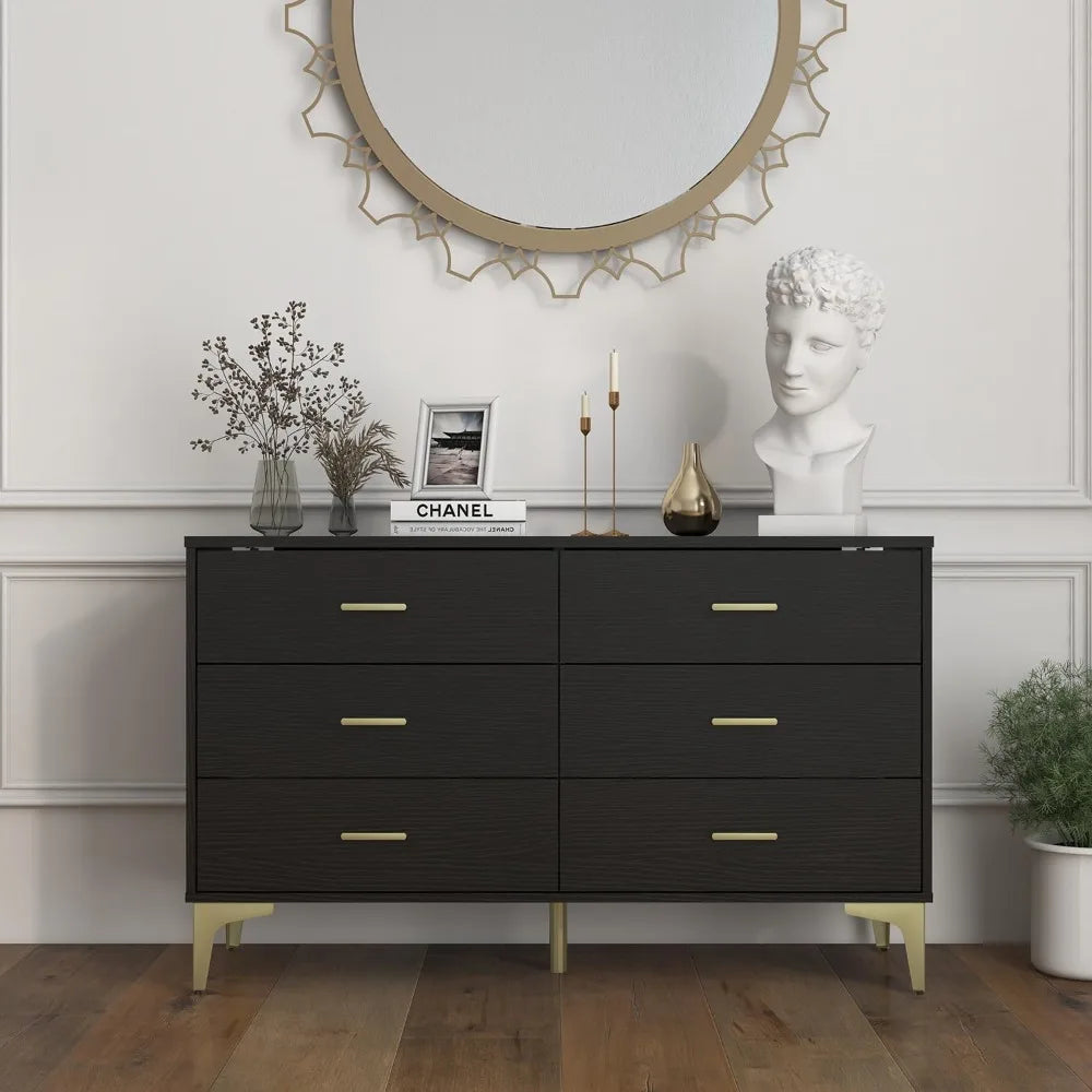 Dressing Table Modern 6 Drawer Wood