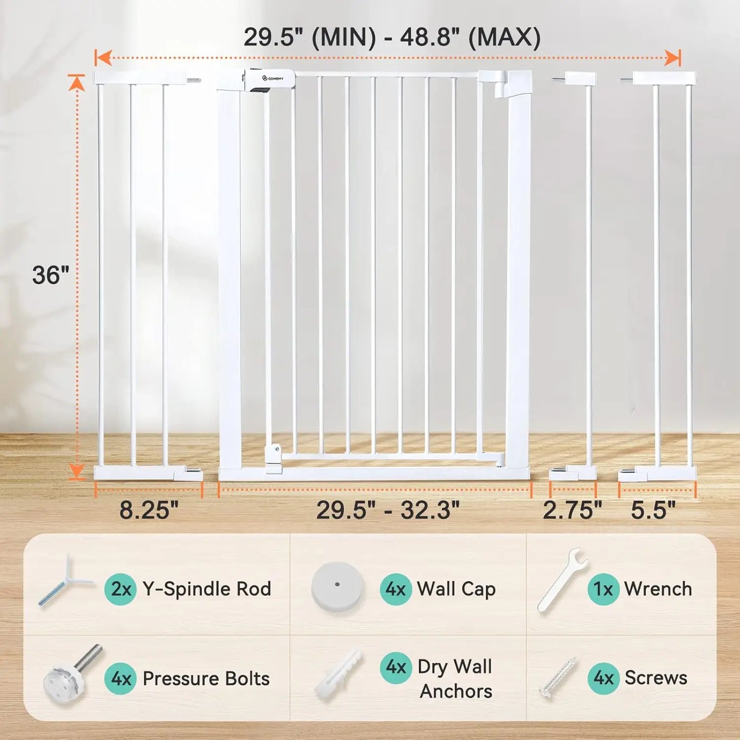 Extra Tall Baby Gate for Stairs Doorways