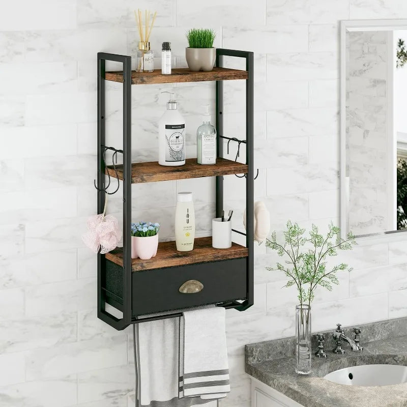 Bathroom Storage Organizer Wall Mounted, 3 Tier