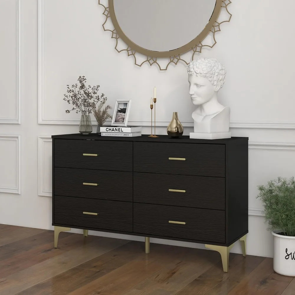 Dressing Table Modern 6 Drawer Wood