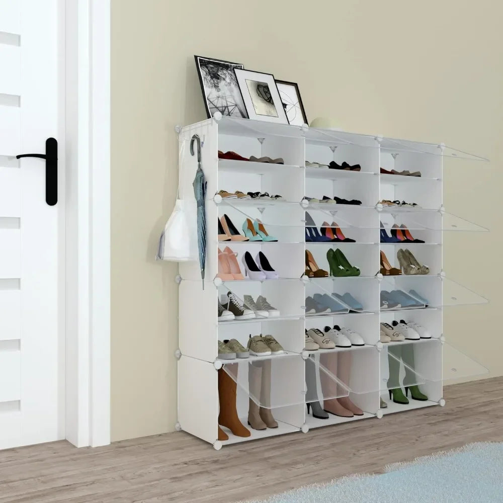 Shoe Rack Organizer, 48 Pair with Door