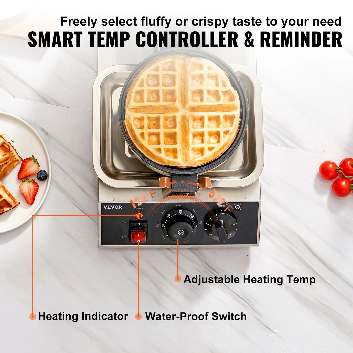 VEVOR Electric Waffle Maker Non-Stick