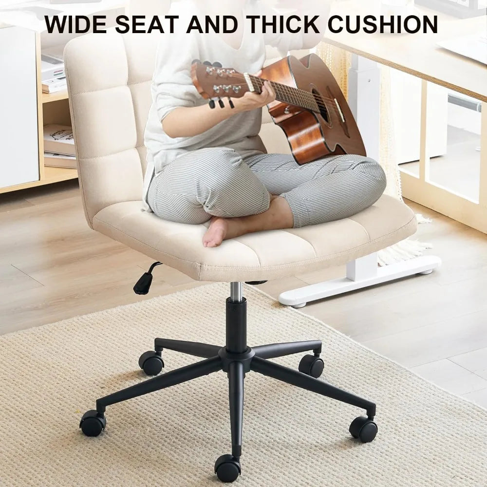 Swivel Criss Cross-Legged Chair with Wheels