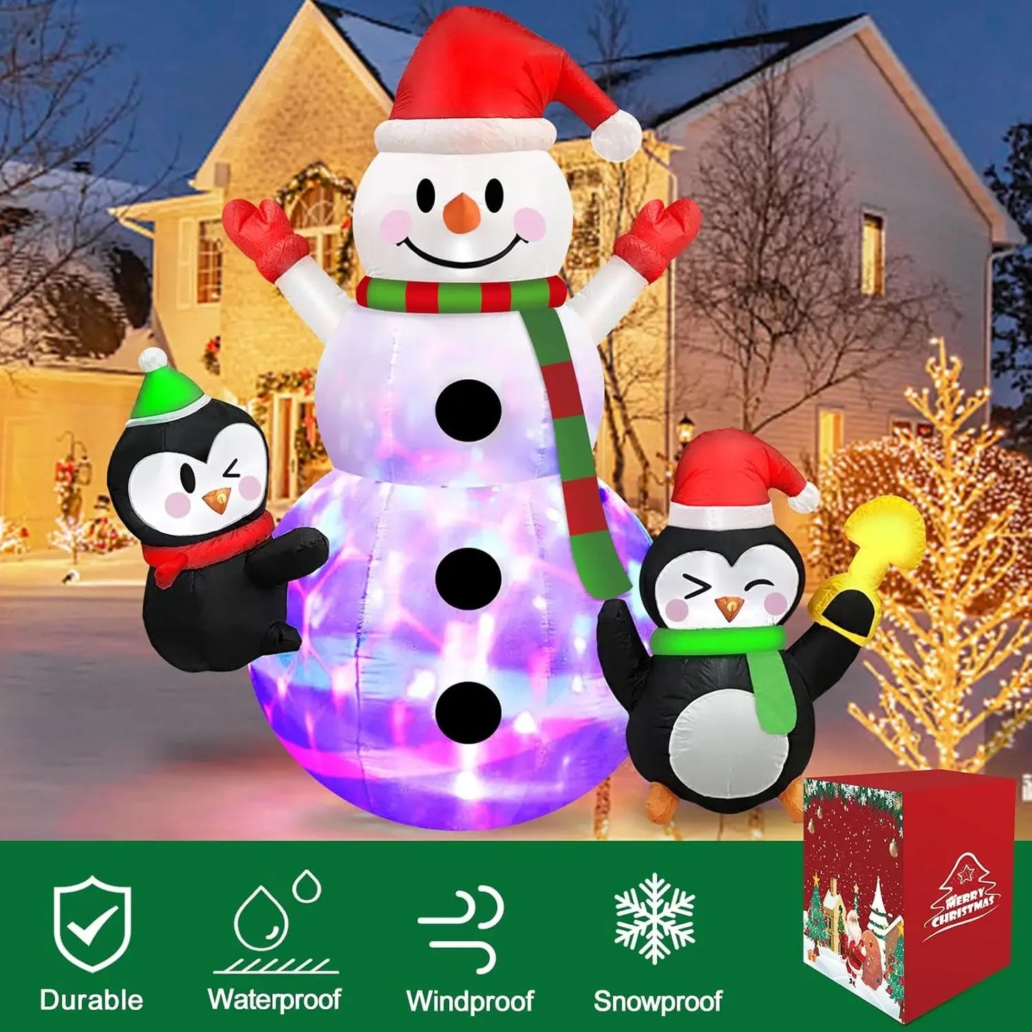 Santa Outdoor Claus with Gift Bag, Inflatables