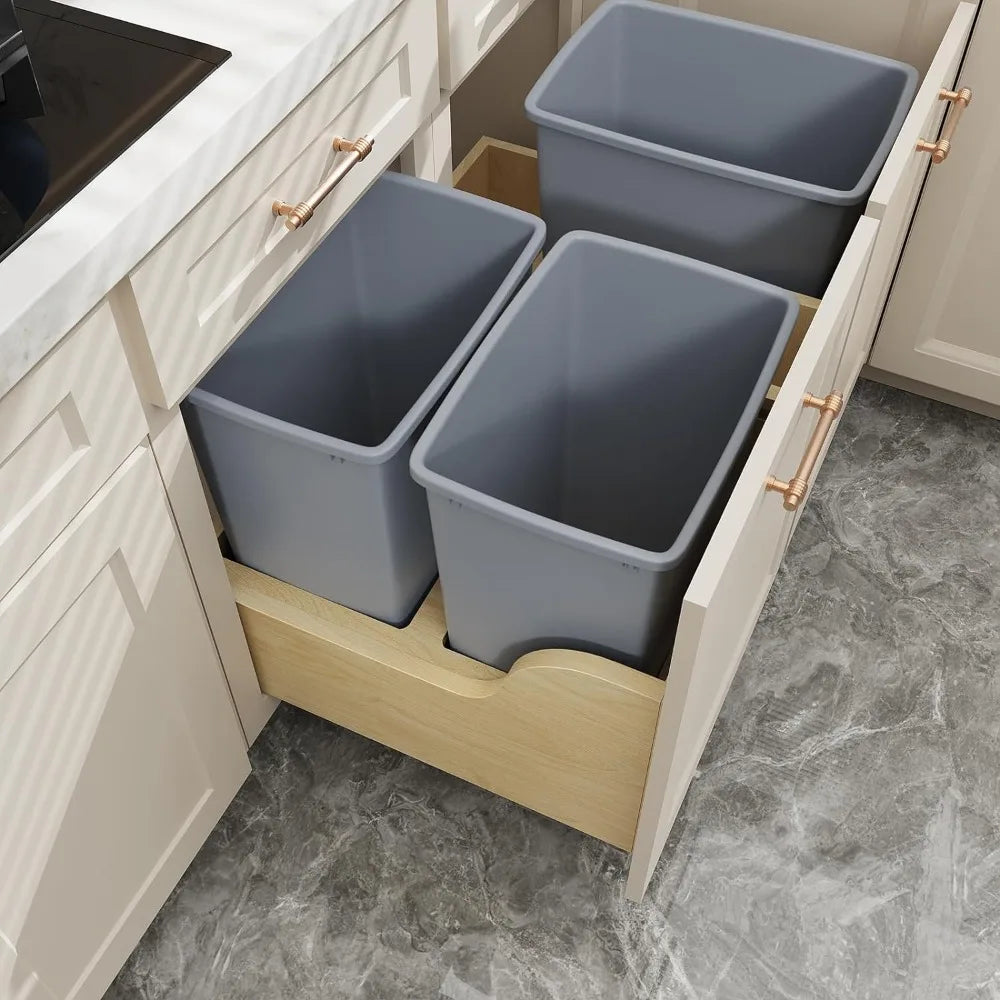 Double 35-Quart Pull Out Trash Can Under Cabinet