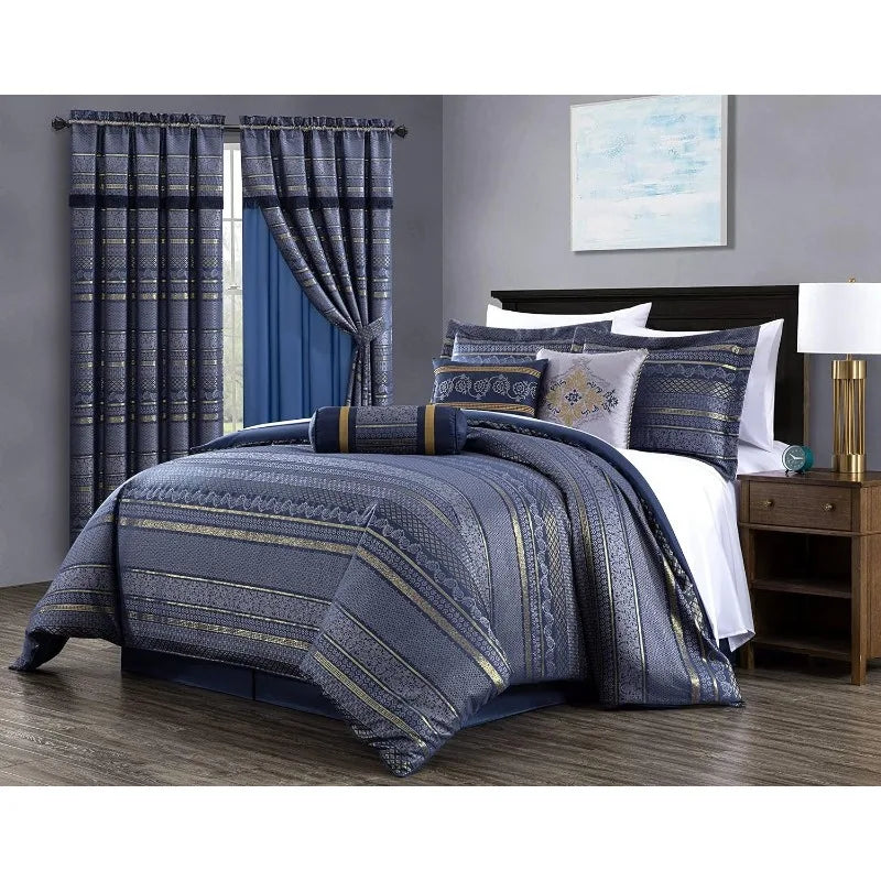 7-Piece Queen Jacquard Comforter Set