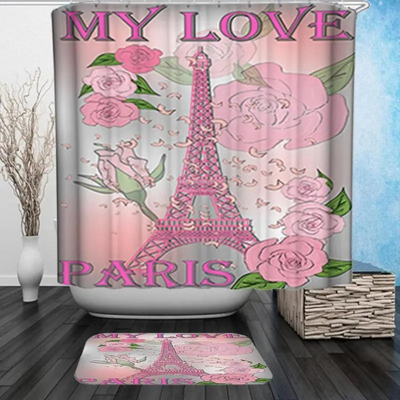 4pcs Shower Curtains Sets With Rugs