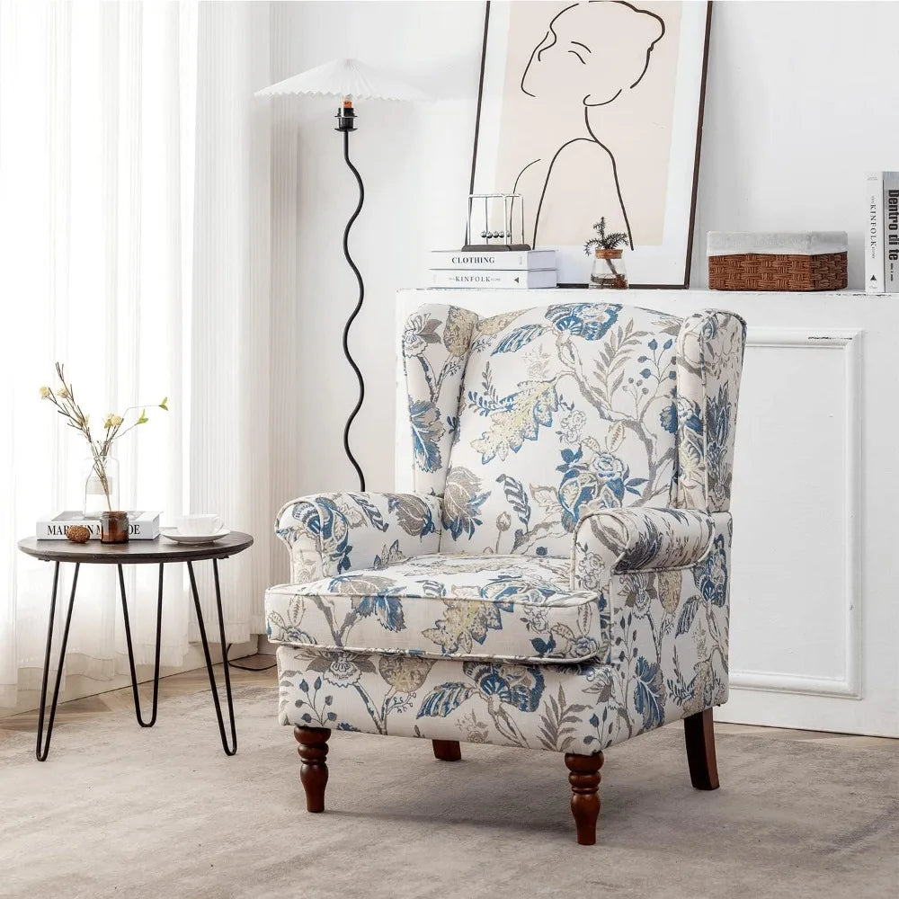 Modern Upholstered Armchair with Solid Leg