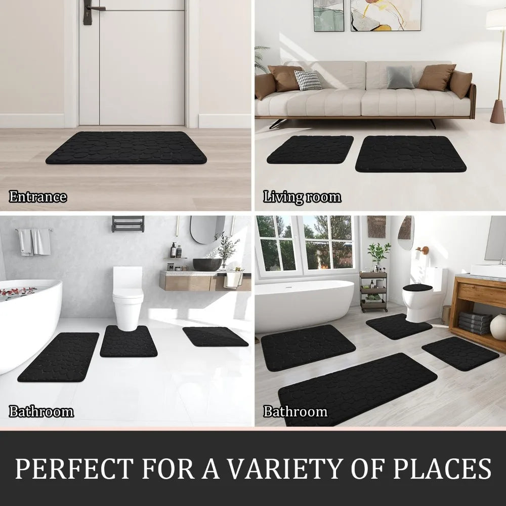 5 Piece Memory Foam Bathroom Mats Set