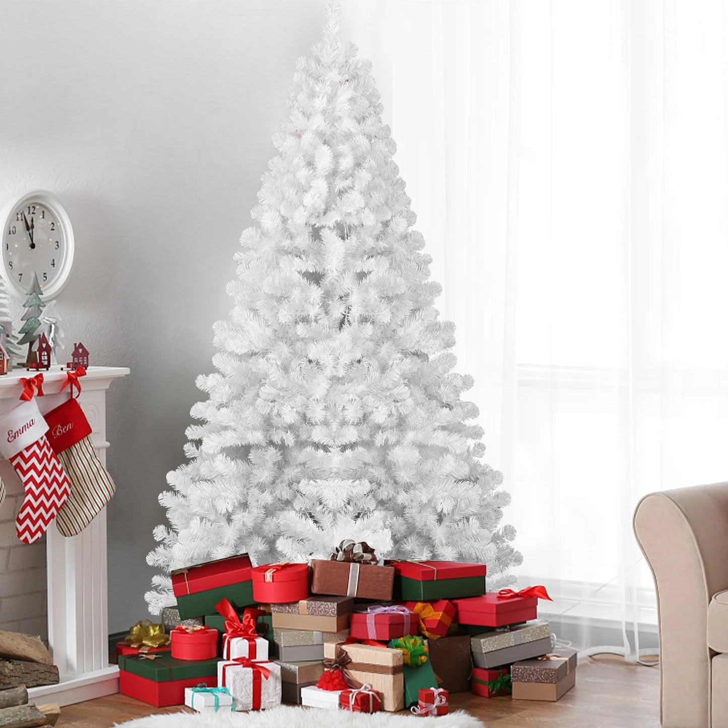 Artificial Christmas Tree PVC with Sturdy Metal Stand Base