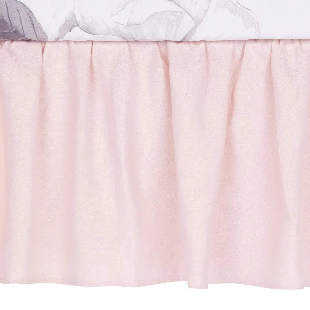 Pink Linen 5-Piece Baby Crib Bedding Set