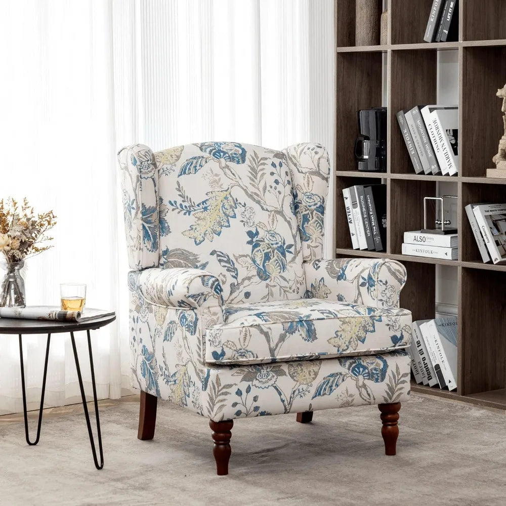 Modern Upholstered Armchair with Solid Leg